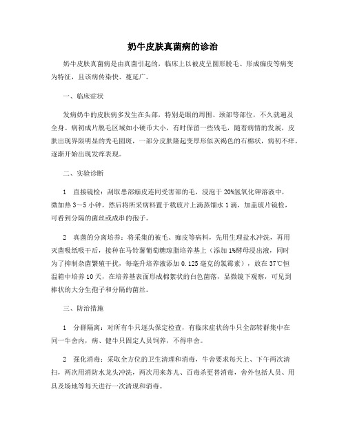 奶牛皮肤真菌病的诊治