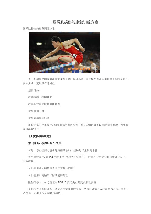 腘绳肌损伤的康复训练方案