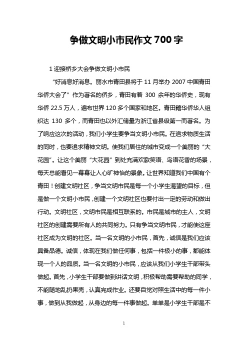 争做文明小市民作文700字