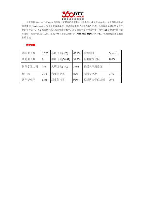 贝茨学院教学质量