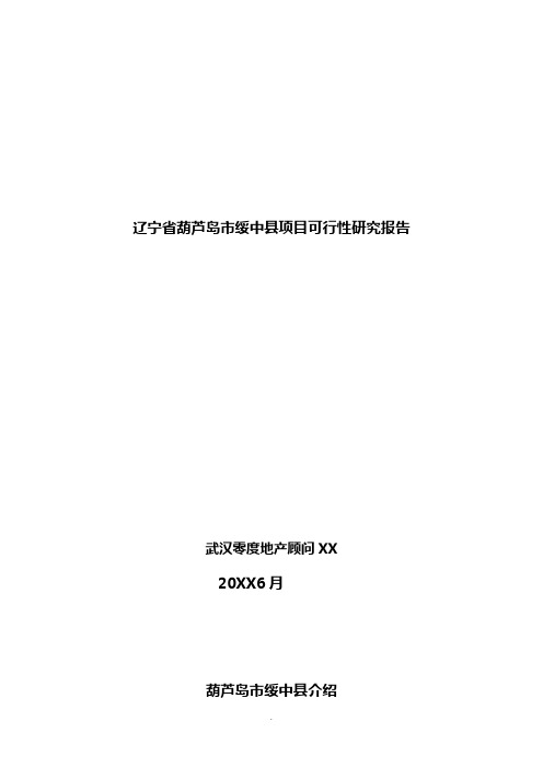 辽宁葫芦岛绥中县项目可行性研究报告(32页)