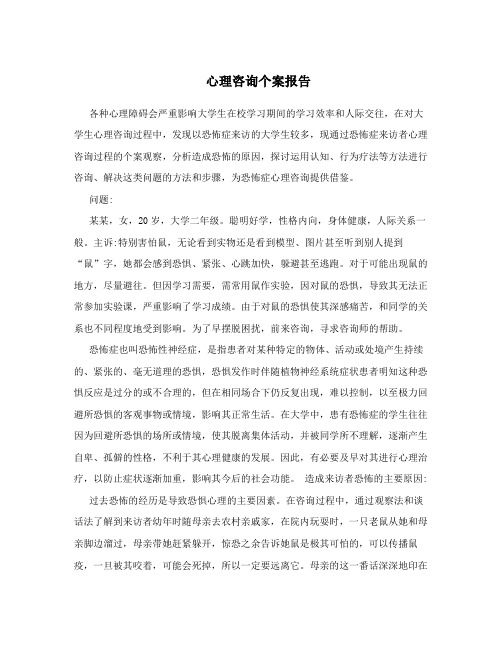 心理咨询个案报告