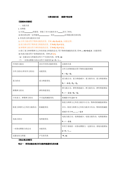 七种功能关系