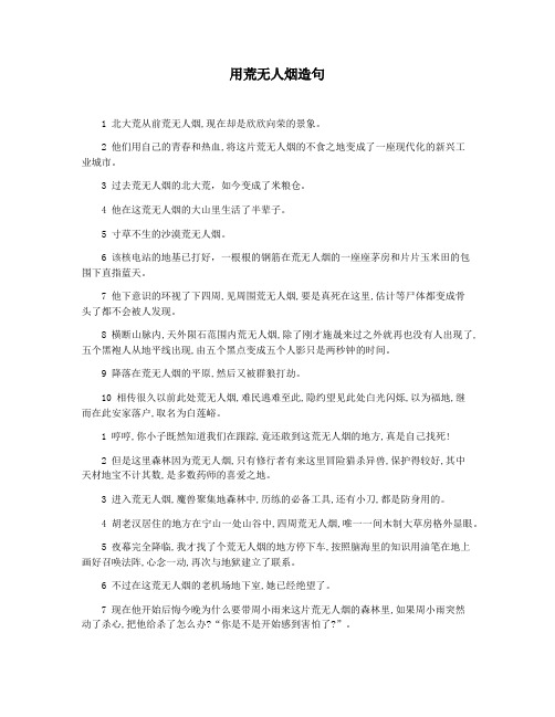 用荒无人烟造句