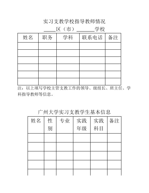 广州大学实习支教学生工作记录