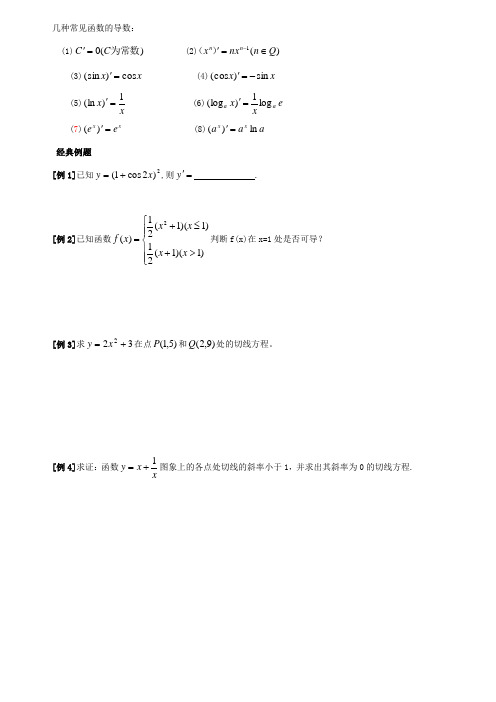 学生的的 高中数学典型例题解析导数及其应用