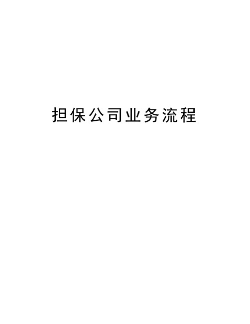 担保公司业务流程教学教材