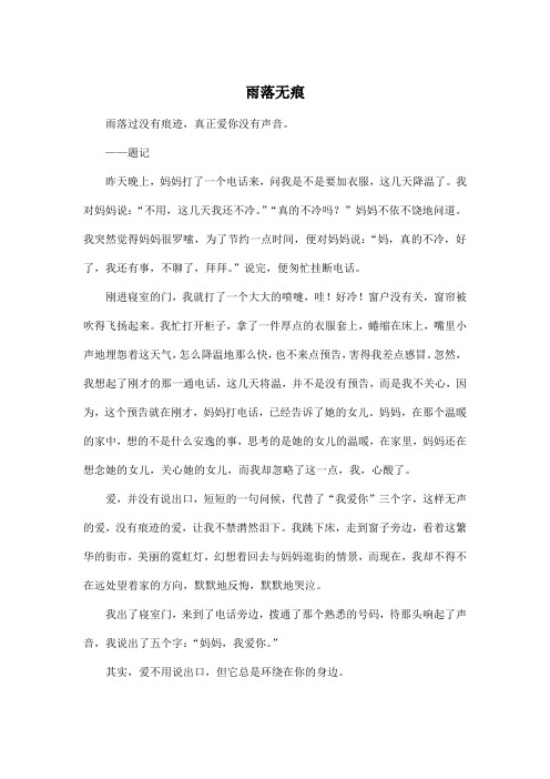 雨落无痕_初中初三作文600字