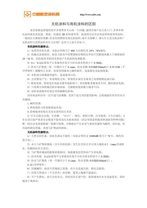 无机涂料与有机涂料的区别