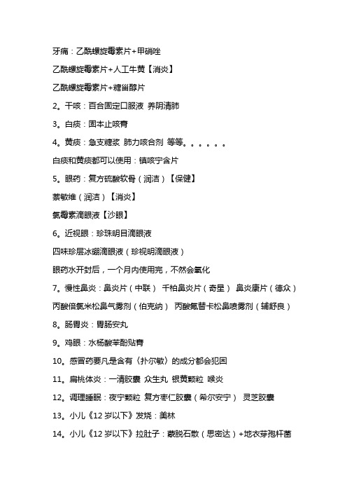 常见病常用药