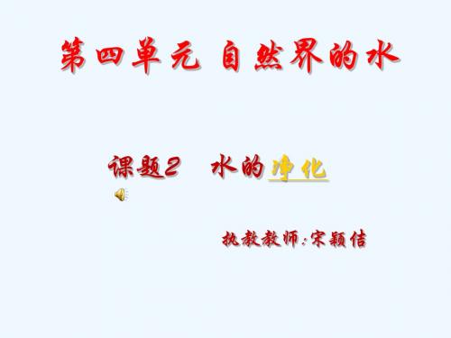 化学人教版九年级上册水的净化(第一课)