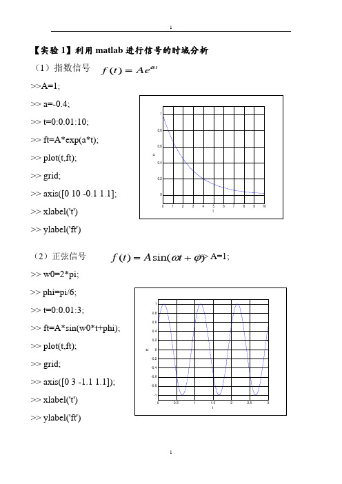利用matlab进行信号与系统分析实验