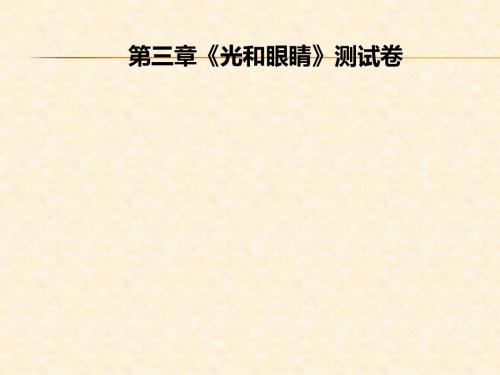 第3章《光和眼睛》测试卷