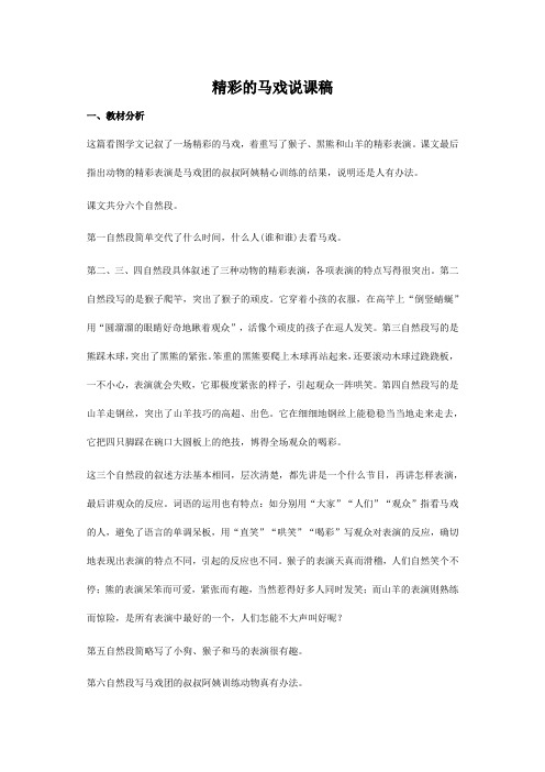 精彩的马戏说课稿