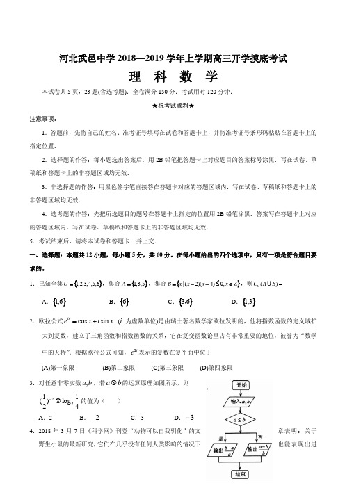河北省武邑中学2019届高三上学期开学考试数学(理)试题(含答案)