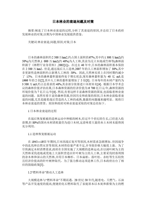 日本林业的衰退问题及对策
