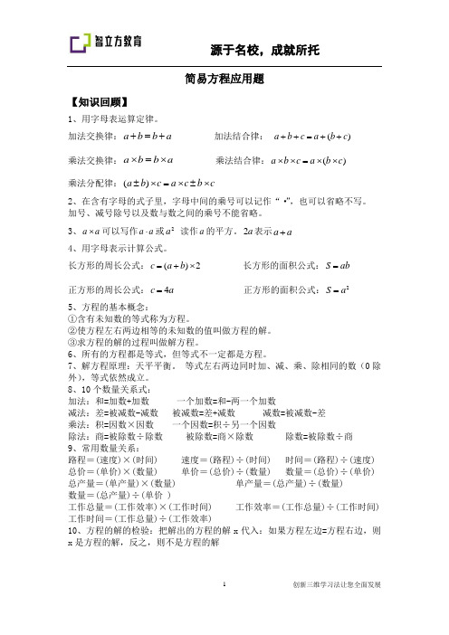 7.23-简易方程解应用题归类