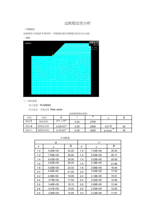 ANSYS课程作业-边坡稳定性分析