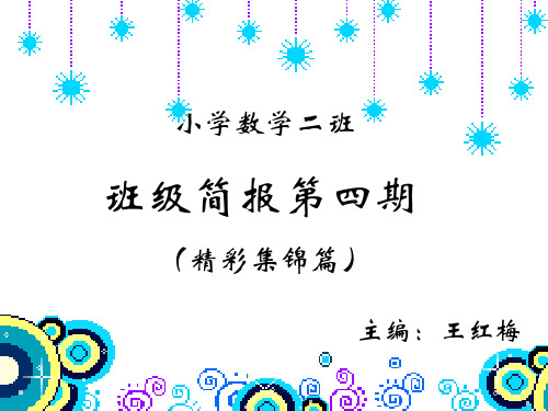 小学数学二班班级简报第四期(精彩集锦篇)