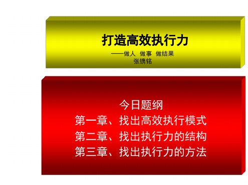 找出高效执行力的模式