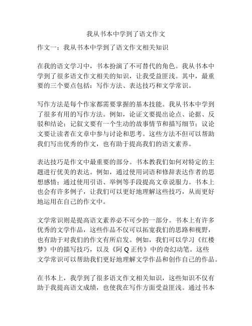 我从书本中学到了语文作文
