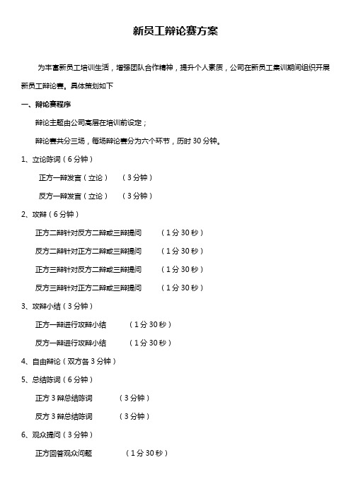 新员工集训新员工辩论赛