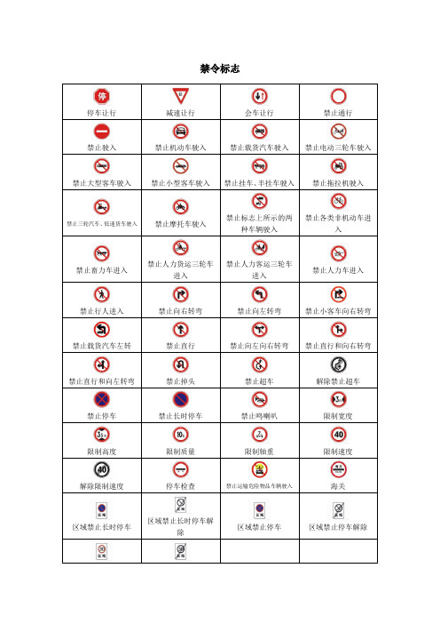 驾考标志类汇篇