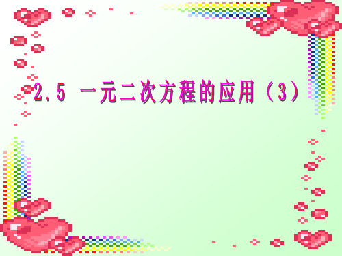 湘教版数学九年级上2.5《一元二次方程的应用》ppt课件1