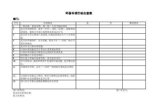 环保专项自查表
