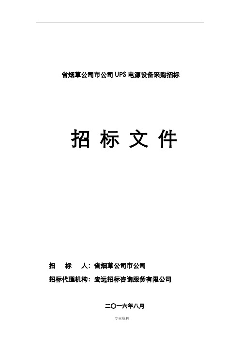 UPS采购-招投标文件