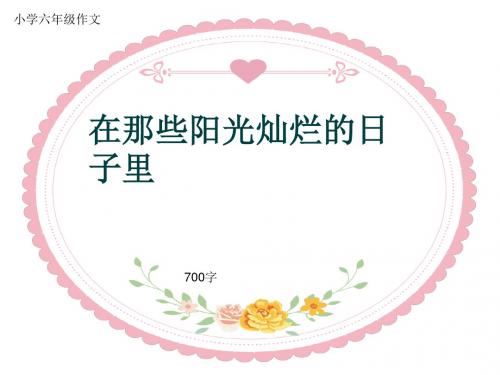 小学六年级作文《在那些阳光灿烂的日子里》700字