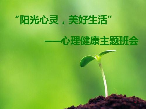 “阳光心灵_美好生活”心理健康教育主题班会课件