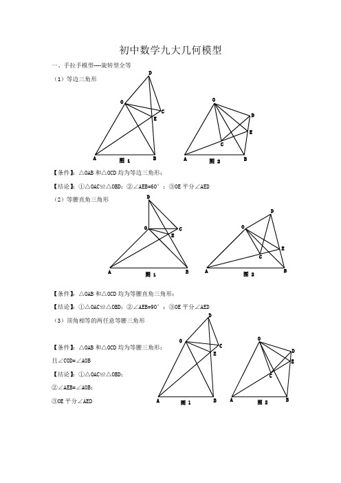 初中数学九大几何模型