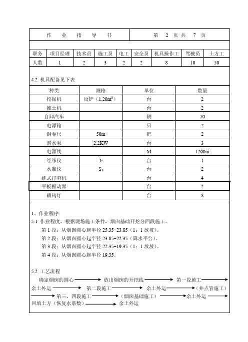 3#烟囱土方作业指导书