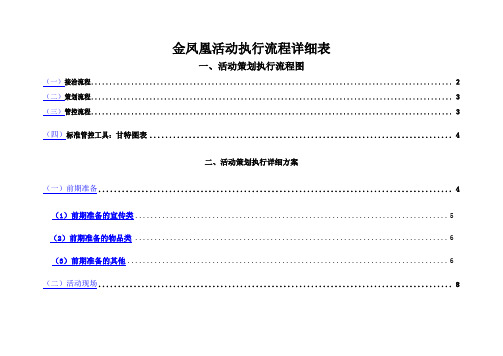 全套完整的详细活动策划执行方案最完整的项目策划与执行表