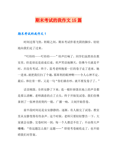 期末考试的我作文15篇