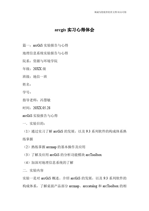 arcgis实习心得体会
