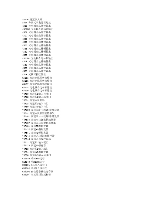 常用芯片名称
