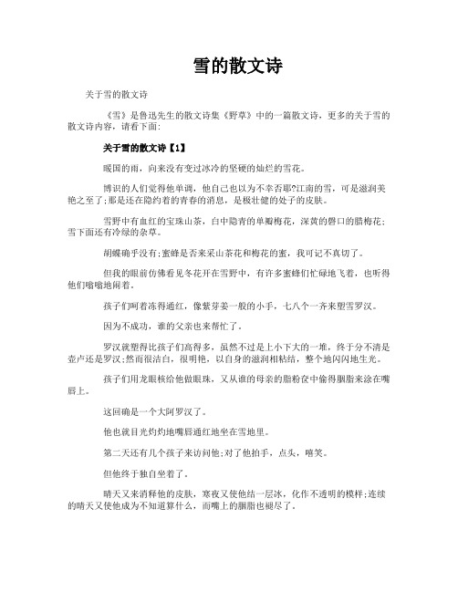 雪的散文诗