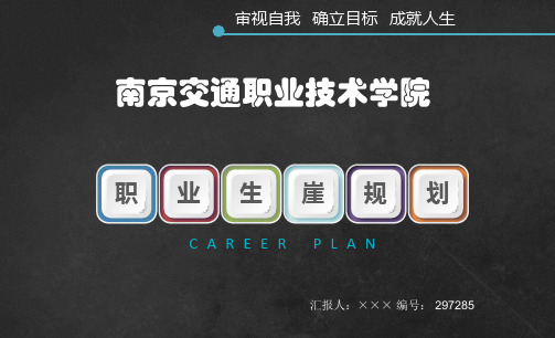 南京交通职业技术学院大学生创业职业生涯规划大赛优秀汇报ppt
