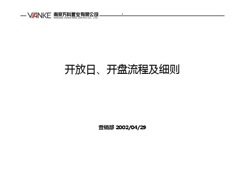【精品文档类】万科地产开放日、开盘流程及细则方案