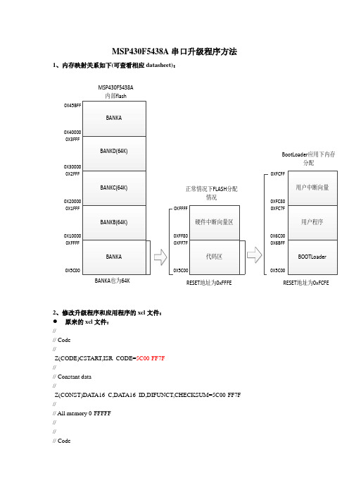MSP430F5438A串口升级程序方法