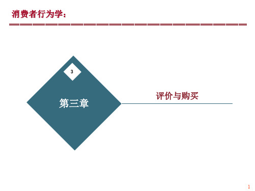 消费者决策过程：评价与购买