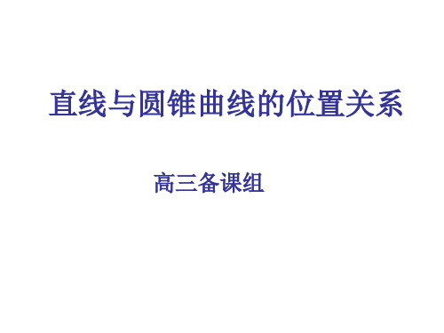 高三数学直线与圆锥曲线的位置(201912)