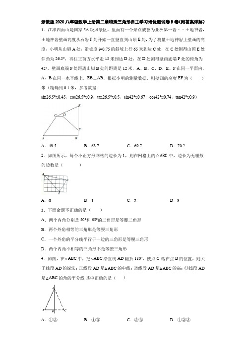 浙教版2020八年级数学上册第二章特殊三角形自主学习培优测试卷B卷(附答案详解)