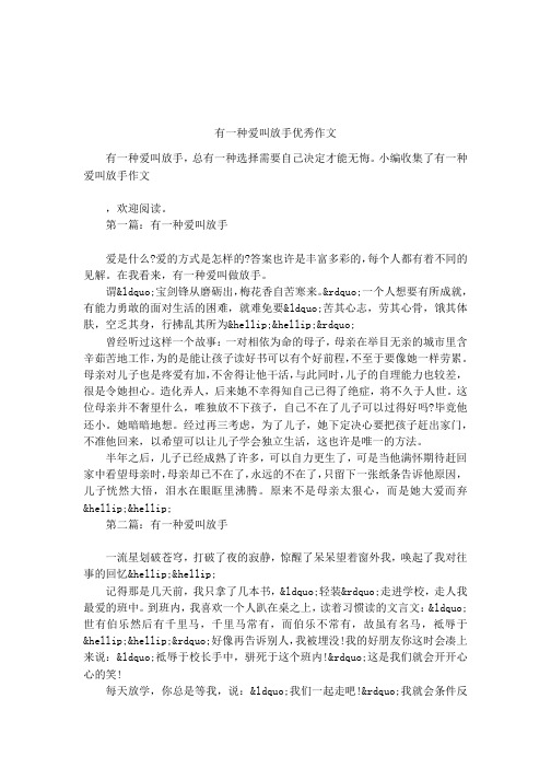 有一种爱叫放手优秀作文