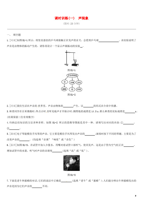 初中物理-声现象课时训练