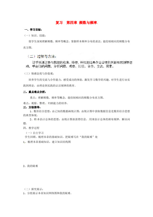 八年级数学《第四章 频数与频率》复习学案