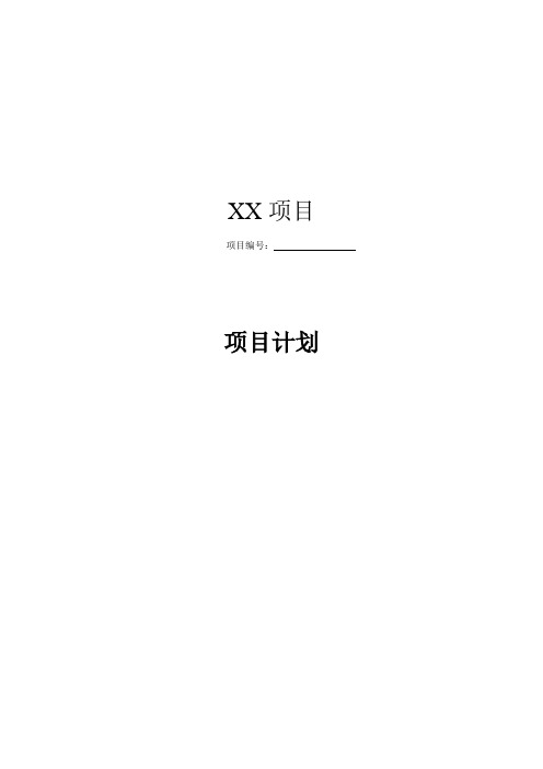 PM项目计划模板