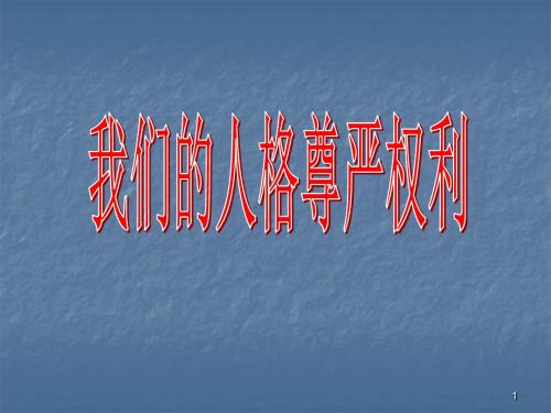 维护我们的人格尊严权利ppt课件